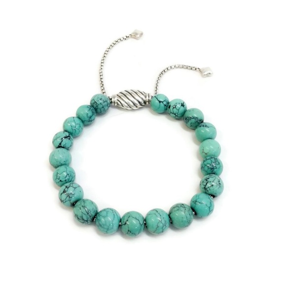 David Yurman Turquoise 8 Mm Spiritual Bracelet - Picture 2 of 7
